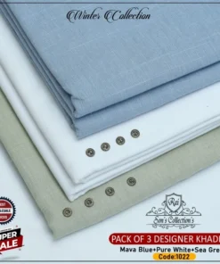 SLUB SAFINI WINTER KHADDAR PACK OF 3-SSK-1022