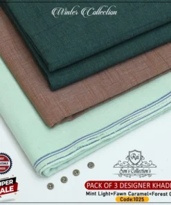SLUB SAFINI WINTER KHADDAR PACK OF 3-SSK-1025