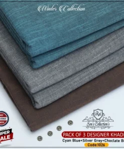 SLUB SAFINI WINTER KHADDAR PACK OF 3-SSK-1026