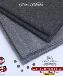 SLUB SAFINI WINTER KHADDAR PACK OF 2-SSK-1033