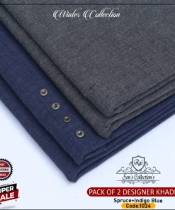 SLUB SAFINI WINTER KHADDAR PACK OF 2-SSK-1034